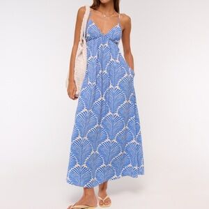 Abercrombie & Fitch Blue and White Maxi Dress
